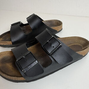 Birkenstock Arizona Black Leather Double Strap Sandals Women’s 38 EU / 7–7.5 US